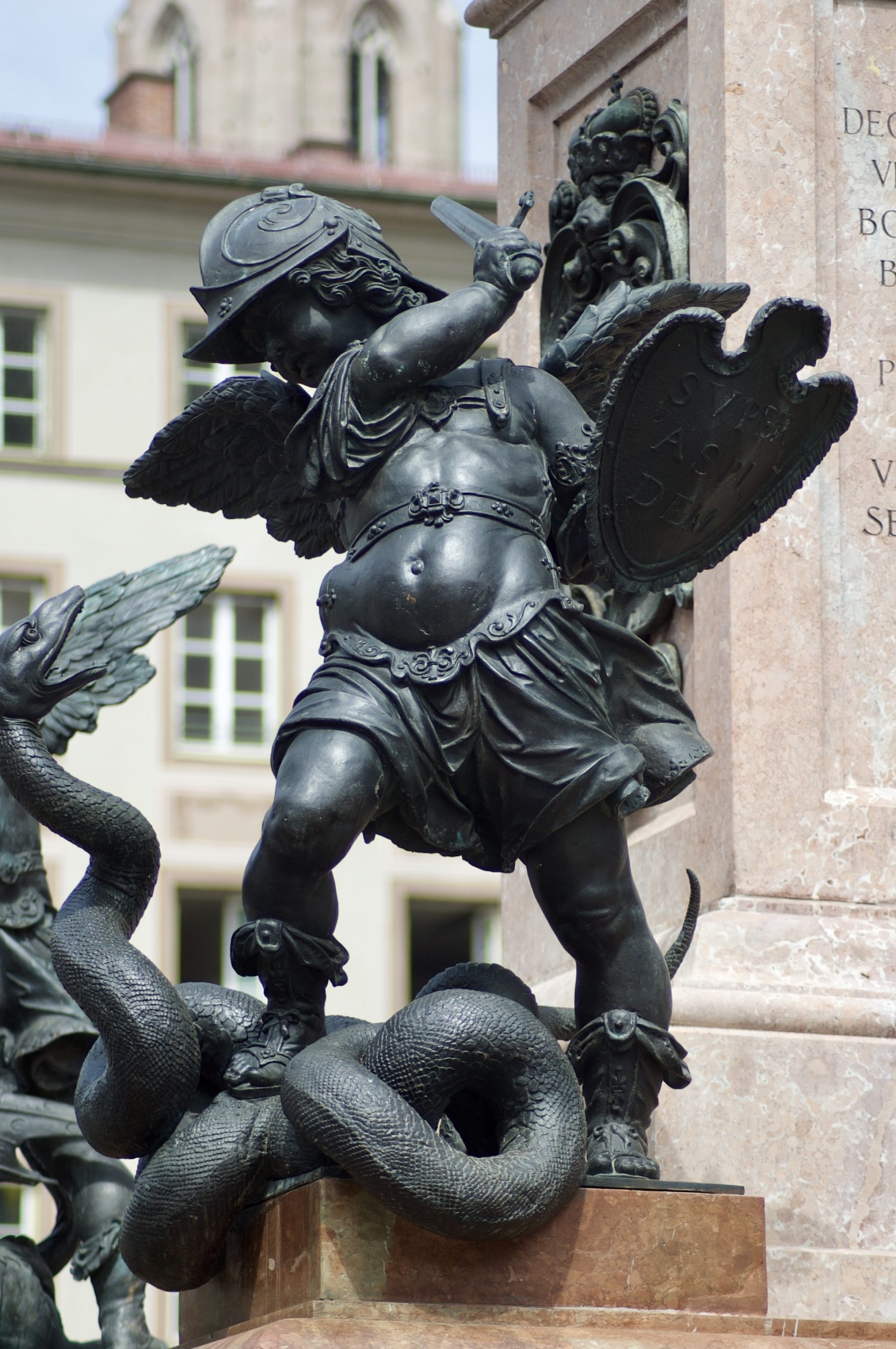 Putto Fighting a Dragon